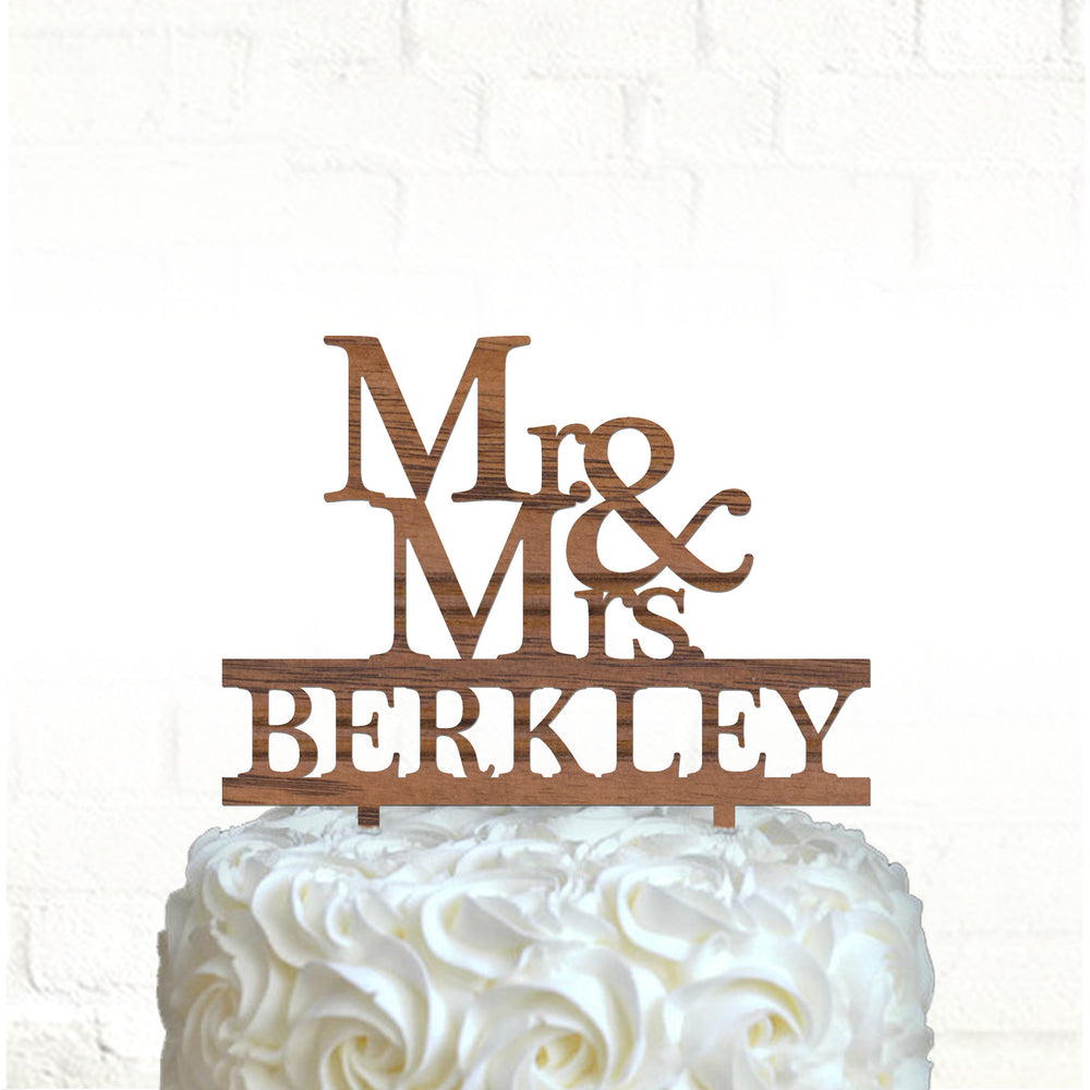 Mr & Mrs cake topper, Wood wedding cake topper / Laser cut, Personalized cake topper, Rustic cake topper - RCH Gifts