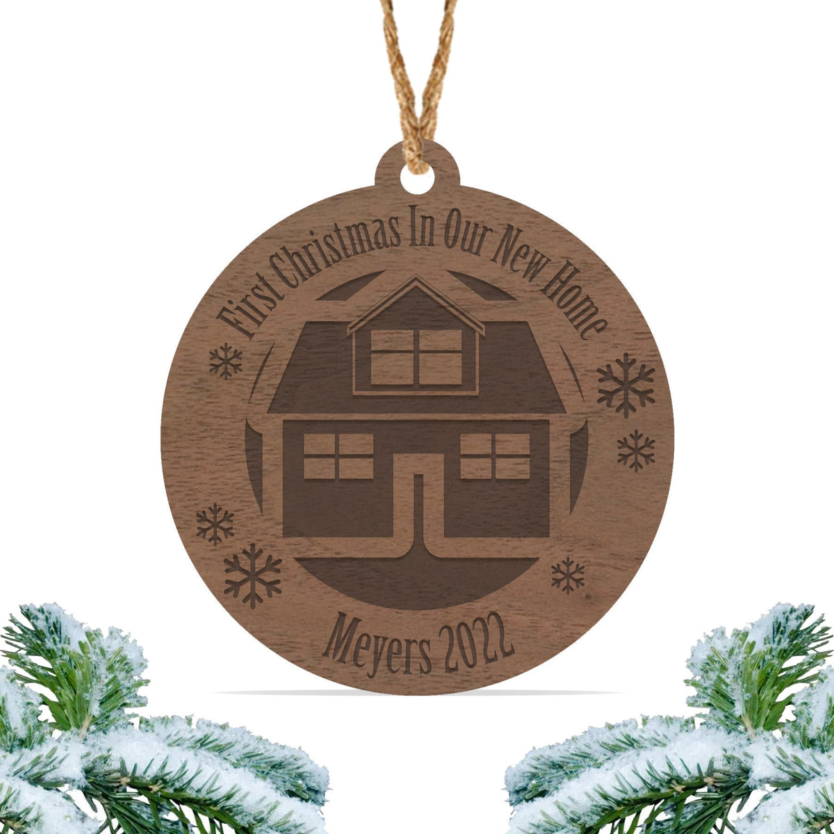 First Christmas in our new home ornament, Personalized engraved wood Christmas ornament, First Christmas ornament / Laser engraved