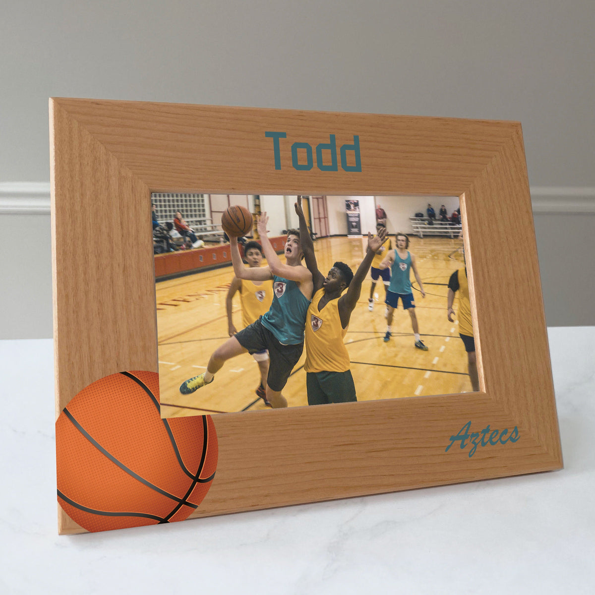 Basketball picture frame personalized, Basketball gift / 4x6 photo frame / Printed