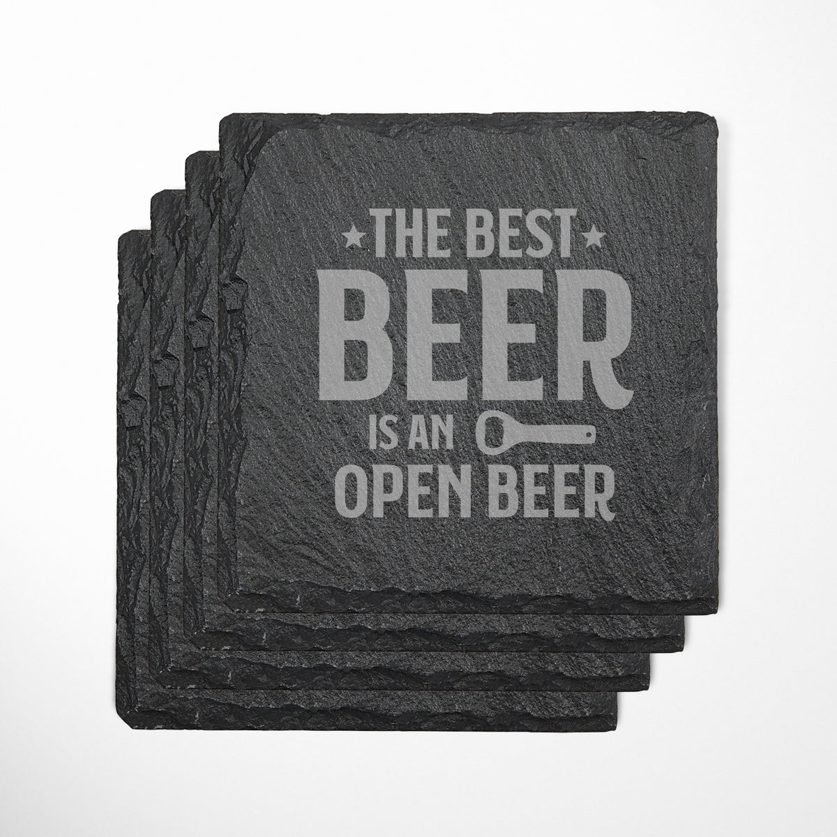 SET OF 4 drink theme engraved slate coasters / Laser engraved / 30 design options