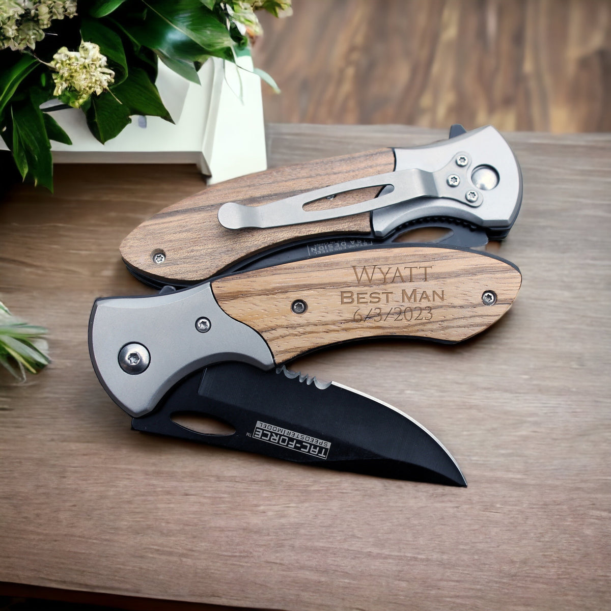 Personalized engraved pocket knife, wedding knife, anniversary gift, groomsman knife, best man knife/Laser Engraved SHIPS FAST