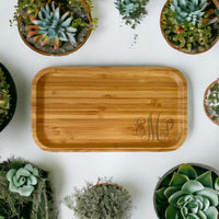 Load image into Gallery viewer, Personalized monogram bamboo tray / Laser engraved
