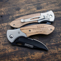 Load image into Gallery viewer, Personalized engraved pocket knife, wedding knife, anniversary gift, groomsman knife, best man knife/Laser Engraved SHIPS FAST
