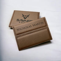 Load image into Gallery viewer, Personalized business card holder engraved, Custom card holder engraved leatherette, Business gift /Laser engraved
