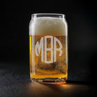 Load image into Gallery viewer, Personalized Monogram Beer Can Glass/Engraved Beer Can Glass 16 oz. Personalized glass, Engraved glass, Wedding glasses, Groomsman gift
