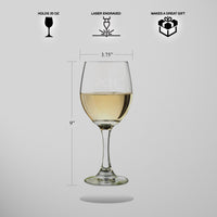 Load image into Gallery viewer, Personalized Wine Glass with Stem, Vintage Design Name or Monogram, Groomsmen or Bridesmaid gift / 20oz. Wine Glass Engraved

