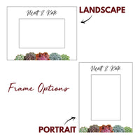Load image into Gallery viewer, Couples wedding picture frame, Family name gift, Gift for newlyweds, Succulents design / 4x6 photo frame / Printed &amp; Laser Engraved
