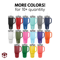 Load image into Gallery viewer, Custom engraved Travel Mug with Handle with your logo or image Laser Engraved / 40oz.
