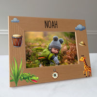Load image into Gallery viewer, Jungle picture frame personalized, Kids picture frame, Baby gift / 4x6 photo frame / Printed
