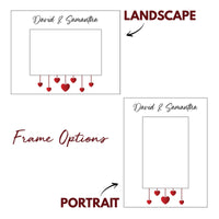 Load image into Gallery viewer, Valentine&#39;s Day picture frame, Couples gift, Gift for newlyweds, Engagement gift, Hearts design / 4x6 photo frame / Printed &amp; Laser Engraved
