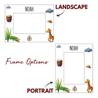 Load image into Gallery viewer, Jungle picture frame personalized, Kids picture frame, Baby gift / 4x6 photo frame / Printed

