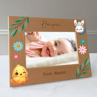 Load image into Gallery viewer, Easter picture frame, Personalized Easter gift for kids / 4x6 photo frame / Printed &amp; Laser Engraved
