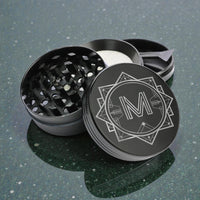 Load image into Gallery viewer, Personalized Black Herb Grinder, Name or Monogram Grinder / Laser engraved
