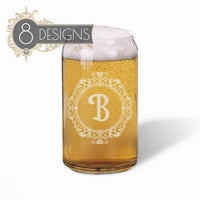 Load image into Gallery viewer, Personalized Beer Can Glass, Vintage Design Name or Monogram, Groomsmen gift / 16oz. Glass

