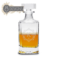 Load image into Gallery viewer, Personalized Whiskey Decanter, Vintage Design Name or Monogram, Groomsmen or Bridesmaid gift / Engraved 26 oz decanter
