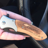 Load image into Gallery viewer, Personalized engraved pocket knife, wedding knife, anniversary gift, groomsman knife, best man knife/Laser Engraved SHIPS FAST
