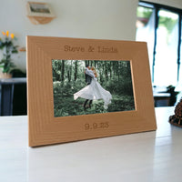 Load image into Gallery viewer, Custom picture frame engraved, Personalized picture frame, Wedding picture frame / 4x6 photo frame
