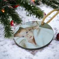 Load image into Gallery viewer, Photo Slate Christmas Ornament personalized with your photo or text / Full color printed photo or Engraved text
