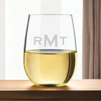 Load image into Gallery viewer, Monogram wine glasses, Personalized stemless wine glass, Wedding glasses, Engraved Wine Glass 20oz./personalized wine glass, engraved wine
