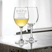 Load image into Gallery viewer, Dad established wine glass, Dad glass, custom wine glass, Personalized wine glasses, custom wine glasses Est. Date Engraved/Wine Glass 20oz.
