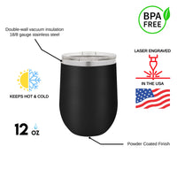 Load image into Gallery viewer, Camping theme wine tumblers Laser Engraved / 12oz. or 16oz. in 17 color options / 40 design options
