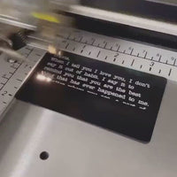 Load and play video in Gallery viewer, Personalized wallet card, Custom wallet card, Wallet card insert, Personalized message card, Metal wallet card / Laser engraved or Printed
