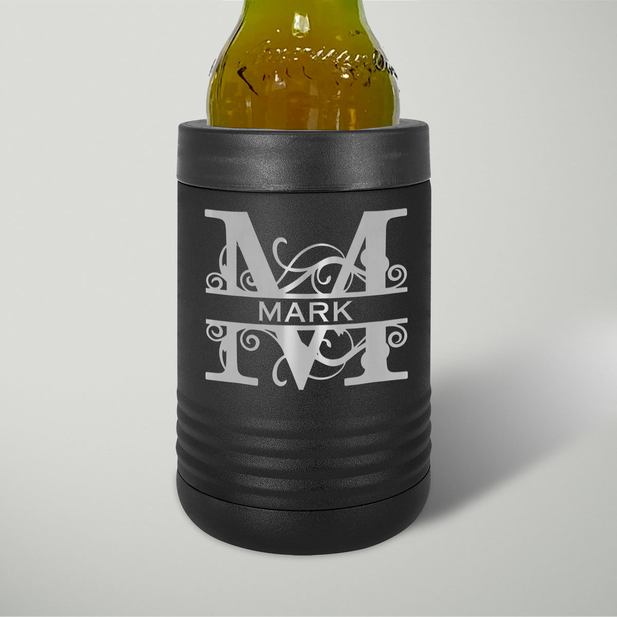 Monogram Black Stainless Steel Vacuum Insulated Beverage Holder / Laser engraved