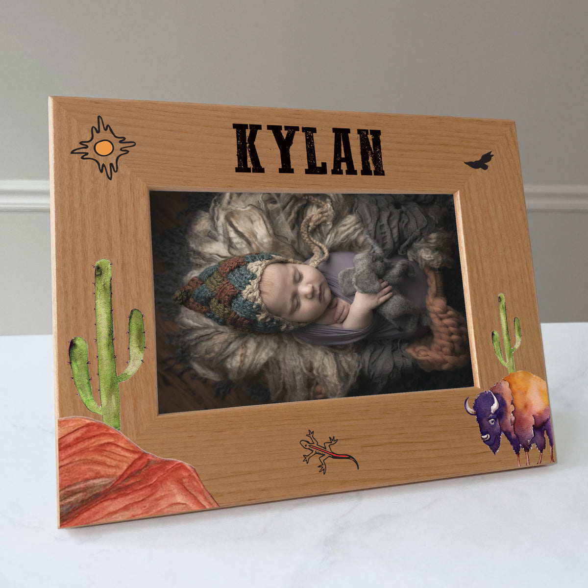 Desert picture frame personalized, Baby gift / 4x6 photo frame / Printed