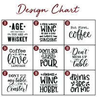 Load image into Gallery viewer, SET OF 4 drink theme engraved slate coasters / Laser engraved / 30 design options
