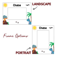 Load image into Gallery viewer, Dinosaur picture frame personalized, Baby gift / 4x6 photo frame / Printed
