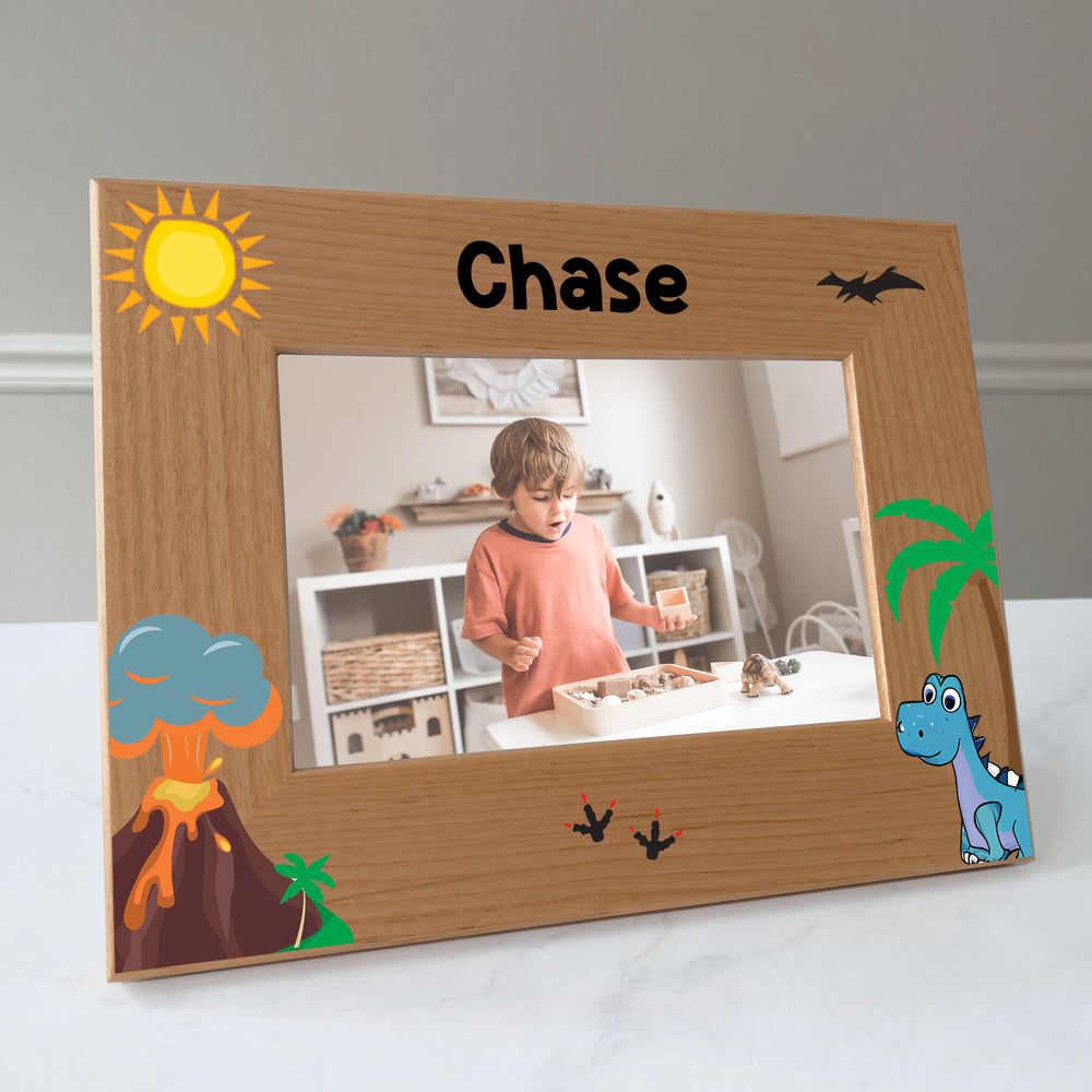 Dinosaur picture frame personalized, Baby gift / 4x6 photo frame / Printed