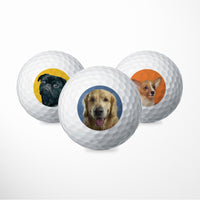 Load image into Gallery viewer, Pet face custom printed golf balls with your pet photo, Golf gift idea / Real golf balls printed / Set of 3, 6, 9 or 12

