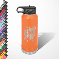 Load image into Gallery viewer, BBQ Grill theme bottle Laser Engraved / 32oz. in 17 color options / 25 design options
