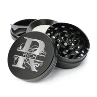 Load image into Gallery viewer, Monogram Black Herb Grinder, Personalized Grinder / Laser engraved
