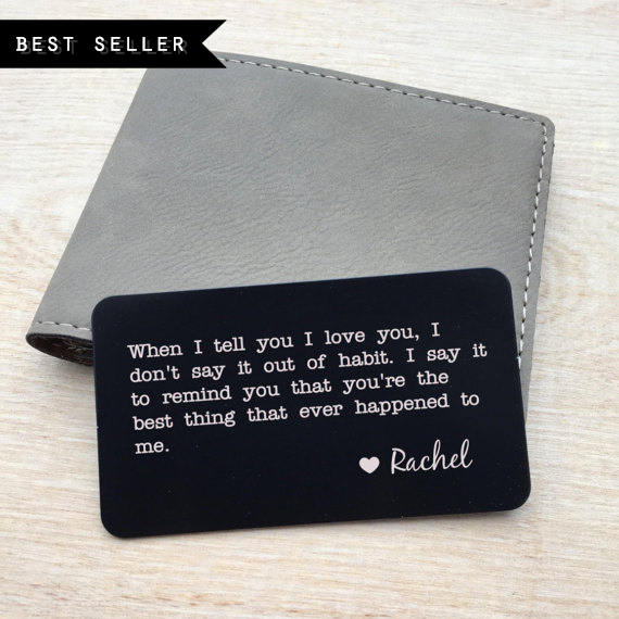 Personalized wallet card, Custom wallet card, Wallet card insert, Personalized message card, Metal wallet card / Laser engraved or Printed