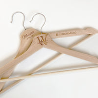 Load image into Gallery viewer, Personalized Hanger Bridesmaid/Groomsman Natural Wooden Hanger / Laser engraved - RCH Gifts
