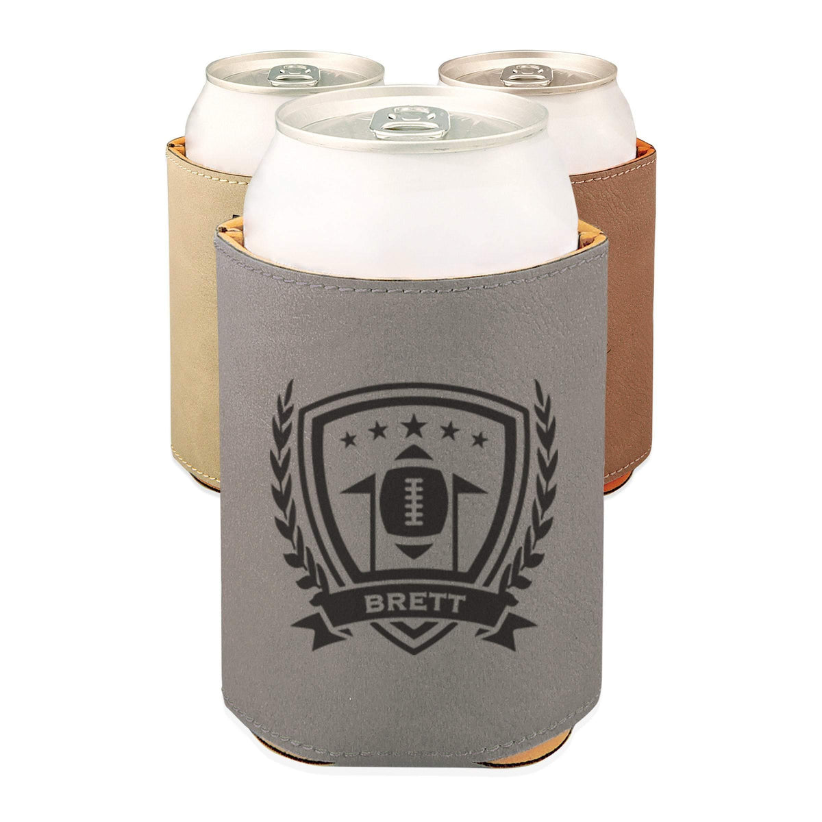Engraved Football can cooler, Personalized Football team gift / Laser engraved - RCH Gifts