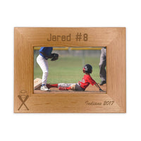 Load image into Gallery viewer, Baseball picture frame personalized, Baseball team gift engraved / 4x6 photo frame / Laser engraved - RCH Gifts
