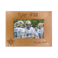 Load image into Gallery viewer, Football picture frame personalized, Football team gift engraved / 4x6 photo frame / Laser engraved - RCH Gifts
