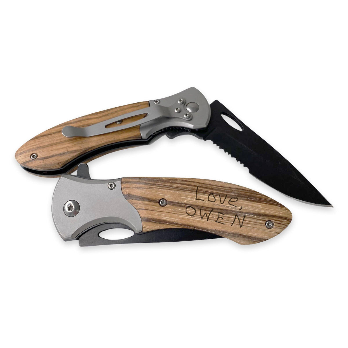 Handwriting engraved pocket knife, Pocket knife with handwriting / Laser engraved - RCH Gifts