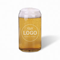 Load image into Gallery viewer, Custom engraved beer can glass with your logo or image / Laser Engraved Beer Can Glass 16 oz.
