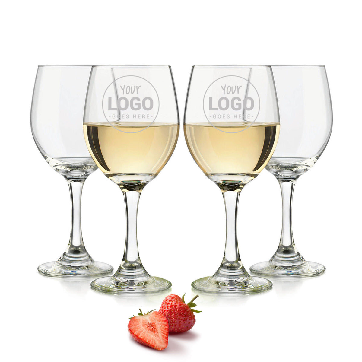 Custom engraved stemmed wine glass with your logo or image / Laser Engraved 20oz.