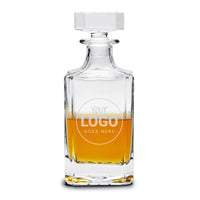Load image into Gallery viewer, Custom engraved whiskey decanter with your logo or image / Laser engraved 26 oz decanter
