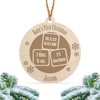 Load image into Gallery viewer, Baby first Christmas ornament, Personalized engraved wood Christmas ornament, First Christmas ornament / Laser engraved
