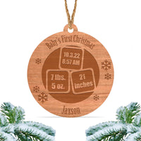 Load image into Gallery viewer, Baby first Christmas ornament, Personalized engraved wood Christmas ornament, First Christmas ornament / Laser engraved
