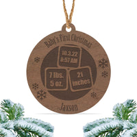 Load image into Gallery viewer, Baby first Christmas ornament, Personalized engraved wood Christmas ornament, First Christmas ornament / Laser engraved
