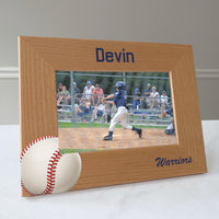 Load image into Gallery viewer, Baseball picture frame personalized, Baseball gift / 4x6 photo frame / Printed
