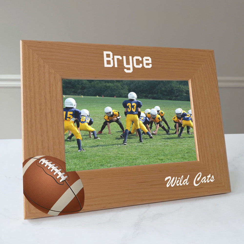 Football picture frame personalized, Football gift / 4x6 photo frame / Printed