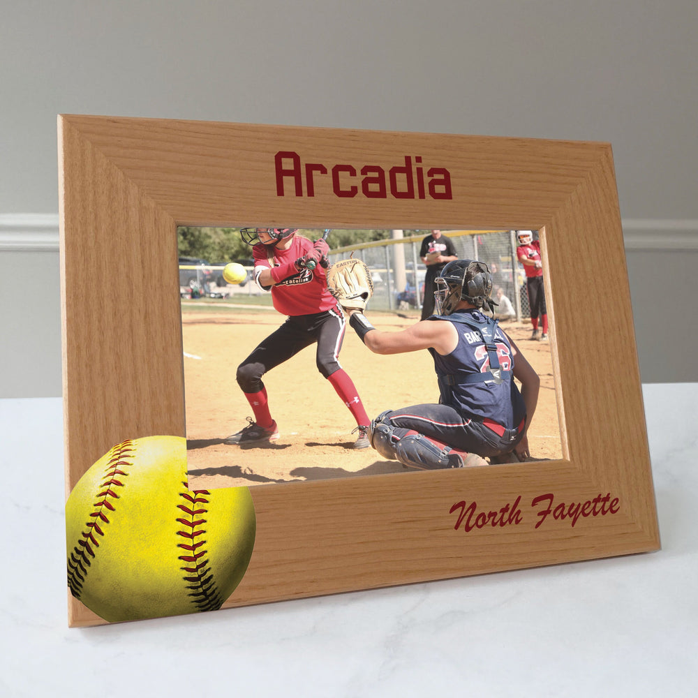 Softball picture frame personalized, Softball gift / 4x6 photo frame / Printed