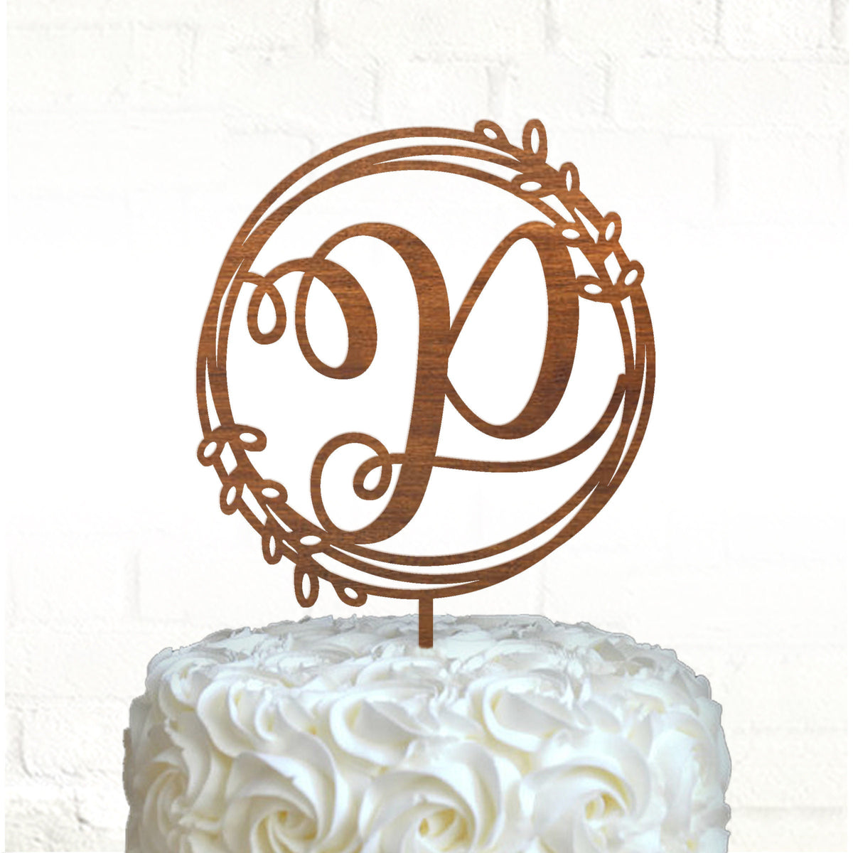 Wedding monogram cake topper, Wood cake topper / Laser cut, Multi circle wreath cake topper, Personalized cake topper, Rustic cake topper